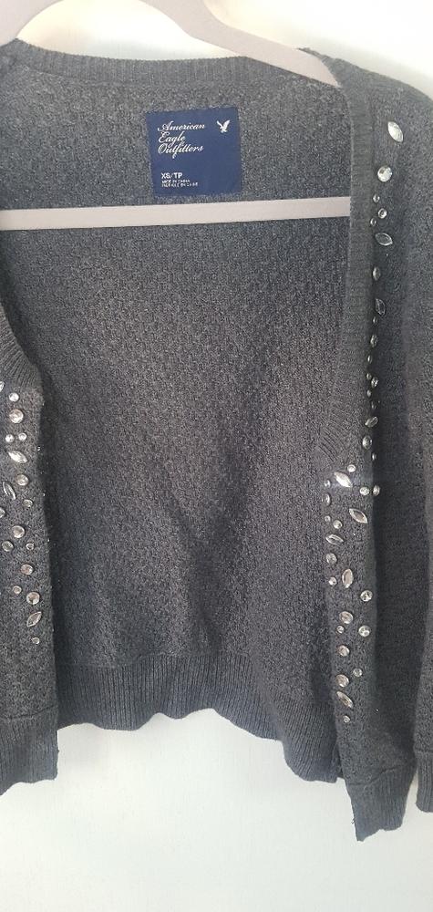 3/4 jeweled sweater/cardigan